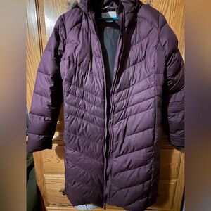Woman’s long Columbia coat